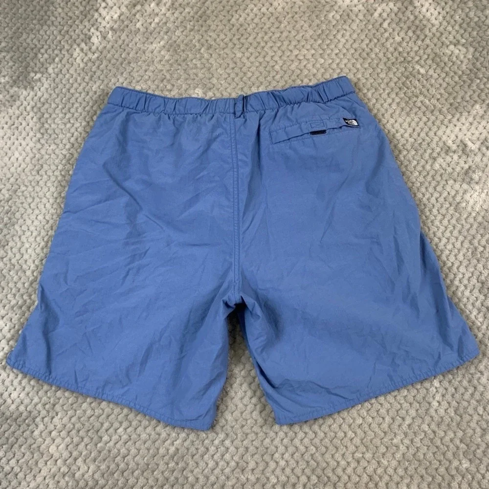 The North Face Mens Class V Belted Shorts Blue Nylon Mesh Lined Size Medium